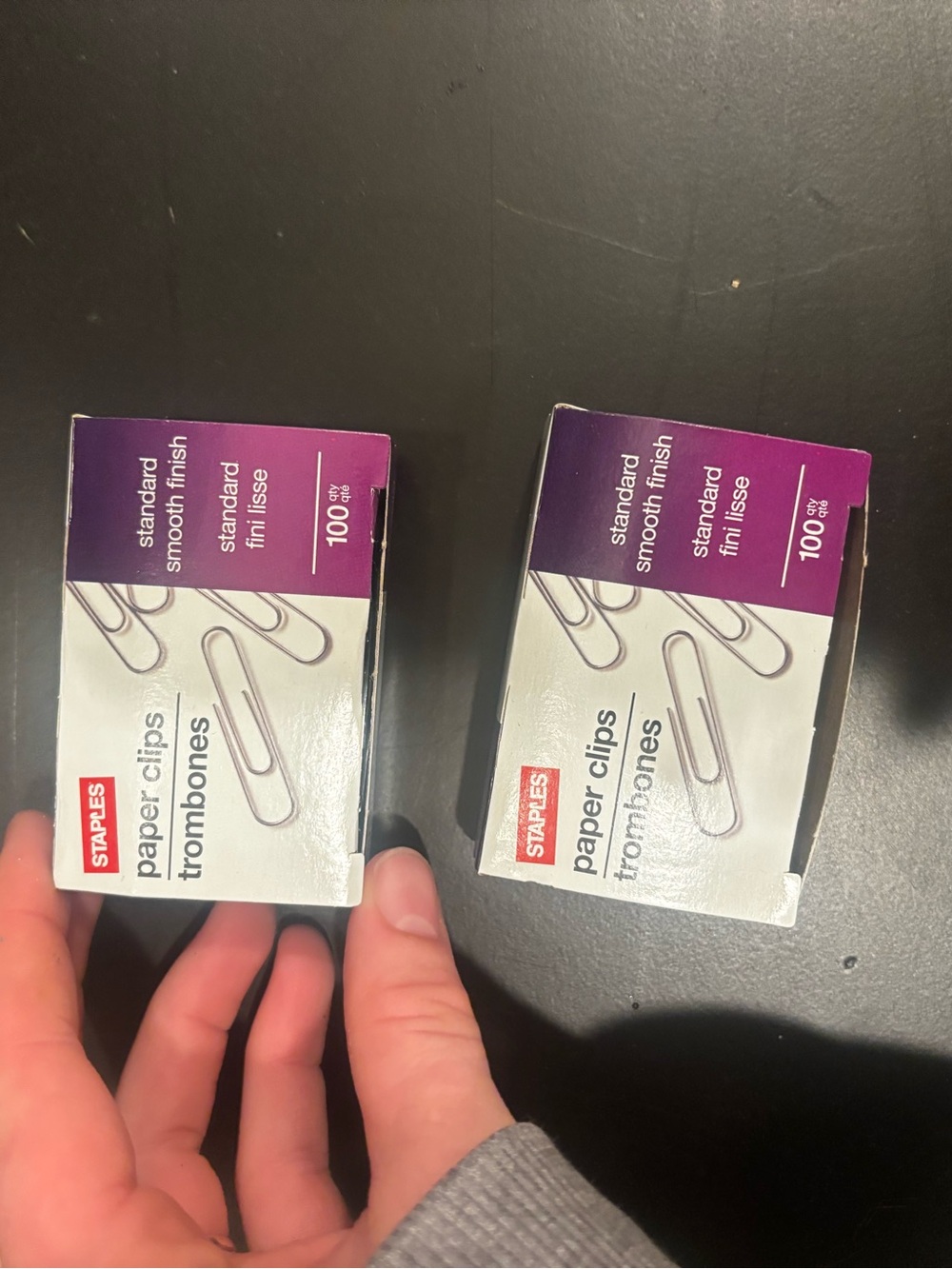 Staple Purple & White Paper Clips Boxes